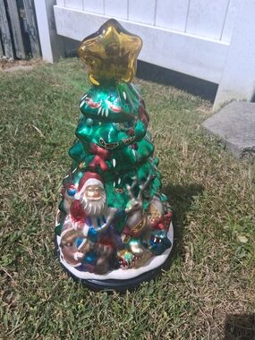 Thomas Pacconi Classics Christmas Tree  15" Blown Glass Tabletop Figurine